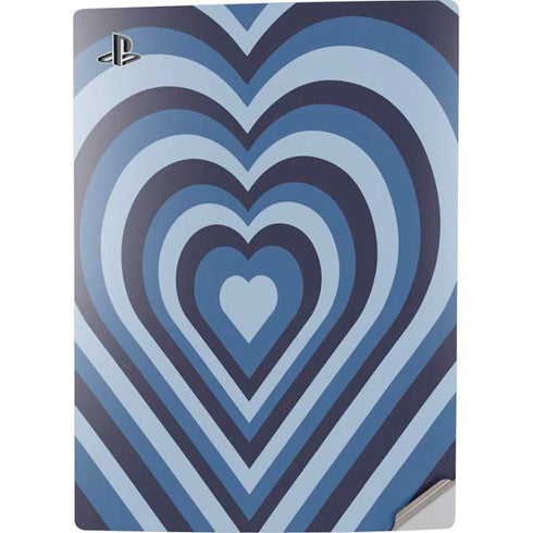 Blue Heart Pattern PS5 Digital Edition Console Skin